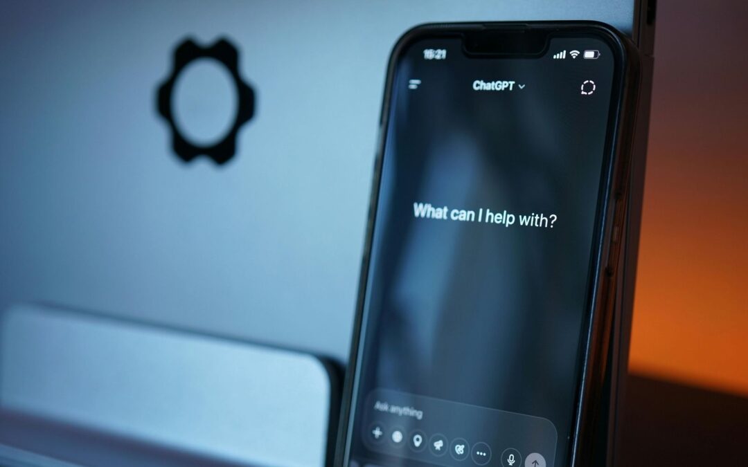 Parent reviewing AI chatbot safety information with child.
